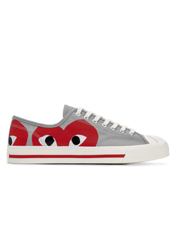 Converse Play Comme Des Garcon x Jack Purcell с красным сердцем серые низкие