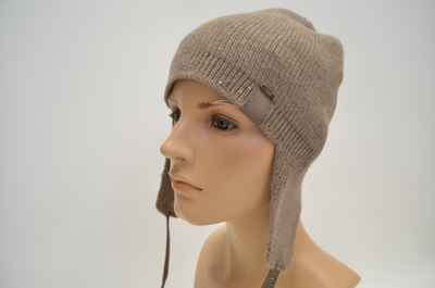 Итальянская шапка ушанка стразы