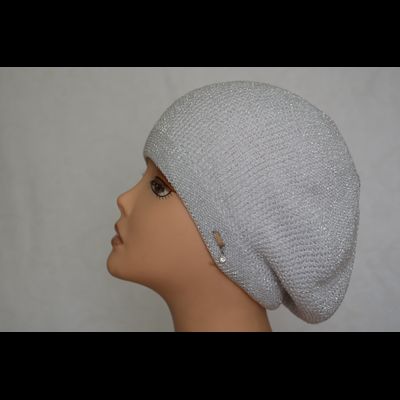 Серебристый берет женский вязаный Vizio Италия 6607 фото