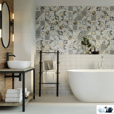 Плитка настенная Gracia Ceramica Supreme grey wall 25 х 60 см бетон терраццо