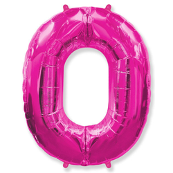 Воздушный шар фольгированный "Цифра 0. Фуксия"  (Испания) 102 см.