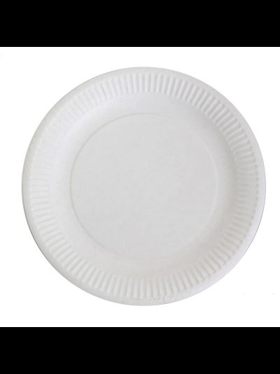 Тарелка бумажная мелов. (картон, белая), 20см