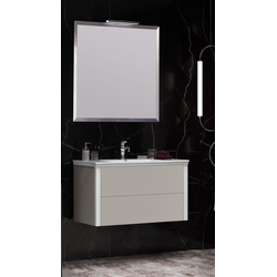 Мебель для ванной Opadiris Рубинно 90 подвесная серый глянец
