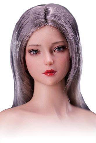 Женская голова (скульпт) с длинными серебряными волосами - 1/6 scale ...