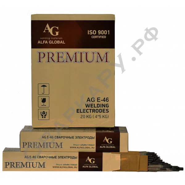 Электроды для сварки углеродистых и низколегированных сталей AG E-46 Premium