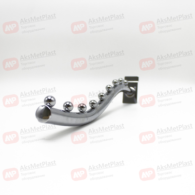 K008 Кронштейн для экономпанелей, наклонный, изогнутый с 9-ю шариками, d-19 мм, длинна 400 мм, хром
