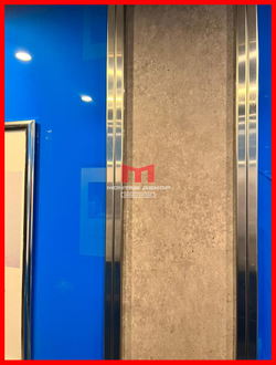 Применение плёнки SOIF с текстурой бетона при оклейке кабины лифта