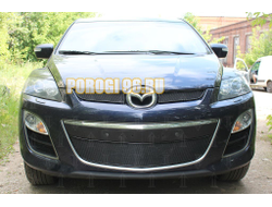 Защита радиатора Mazda CX-7 2009-2013 black верх PREMIUM