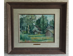 Захаров И. И. Лесной пейзаж 1920 г. Картон, масло. 30,1Х37,2 (1199)