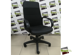 Кресло Кр58 ТГ ПЛАСТ С11(ткань черная)/ЭКО1 (экокожа черная)