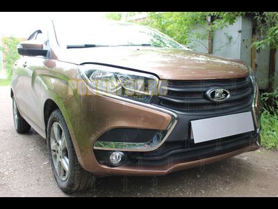 Защита радиатора Lada Xray 2015- (2 части) black низ