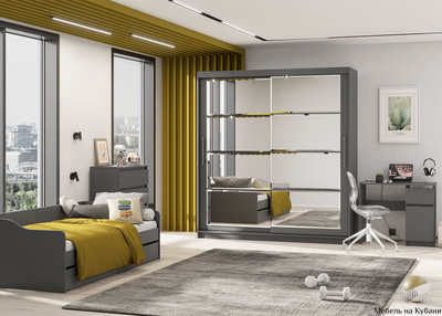 ШКП 3  Макс 2 м  Шкаф-купе Графит