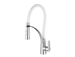 Смеситель для кухни OSGARD Svanen 47173 с гибким изливом в белой силиконовой оплетке