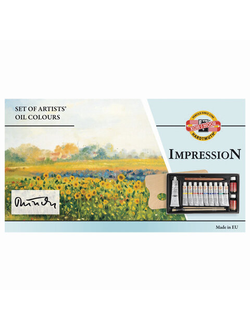 Краски масляные художественные KOH-I-NOOR "Impression", 9 цветов по 16 мл, белила 40 м, 16160300000