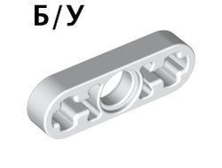 ! Б/У - Technic, Liftarm Thin 1 x 3 - Axle Holes, White (6632 / 4107826 / 6360038) - Б/У