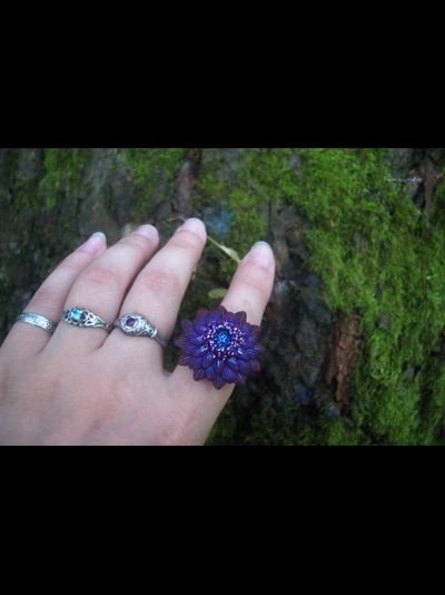 Кольцо в виде цветка &quot;Чаровник Фиолетовый&quot;
