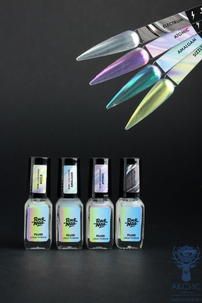 Жидкая втирка / Зеркальный флюид для дизайна RockNail FLUID Electrum