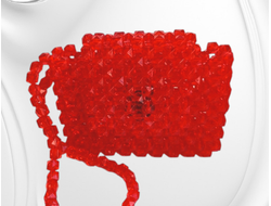 Визитница-картхолдер из бусин, цвет красный, размер 10*7*2 см