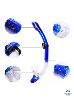 Трубка для дайвинга H.Wind С198 черный силикон сухая