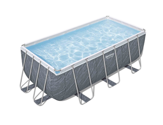 Прямоугольный каркасный бассейн Bestway Power Steel 412х201х122 см (56722) (мрамор)