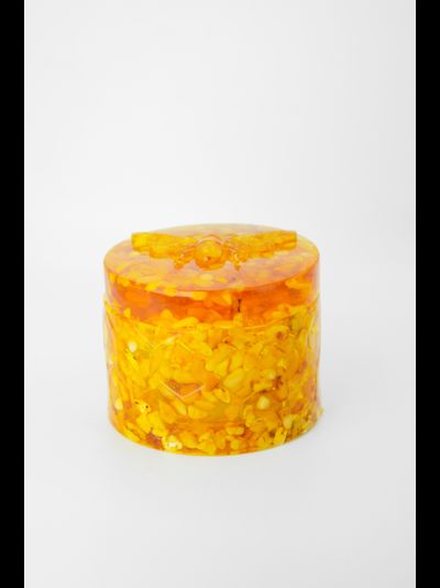 Шкатулка "Пчелка" с белым янтарем