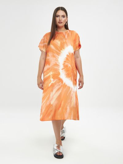 Летнее платье их хлопка с разводами "солнце"