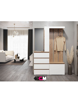 Хелен ПР 01 прихожая Дуб Крафт золотой/Белый