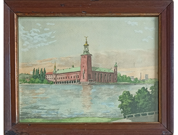 "Стокгольмская ратуша" бумага акварель, белила 1940-е годы