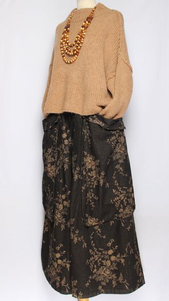 ДЖЕМПЕР КОРОТКИЙ "КИМОНО ШОВ СТОЙКА" широкий рукав мокко, шоколад до р.54