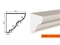 Фасадный карниз из пенополистирола с покрытием LEPNINAPLAST (Лепнинапласт) КВ-180/6