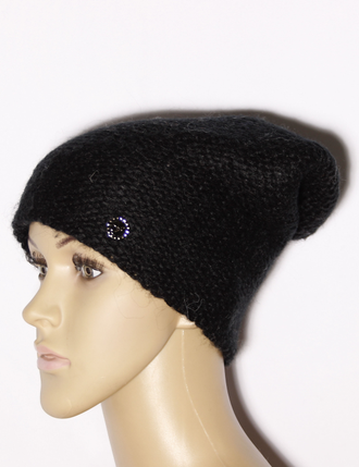 Екатеринбург. Шапка женская "Колпак мелкая изнанка"11323  серая, белая, чёрная