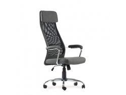 Кресло Barneo K-115 для персонала серая ткань, черная сетка, газлифт 3кл купить в Севастополе