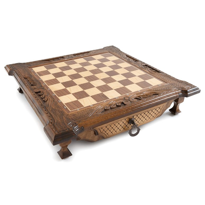 Шахматы резные в ларце с ящиками, от мастера Карена Халеяна