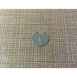 Подвеска кулон сердечко сборное маленькое 29x25 мм серебристый