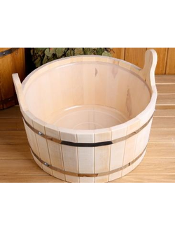 Шайка из липы круглая, пластиковая вставка, 15л