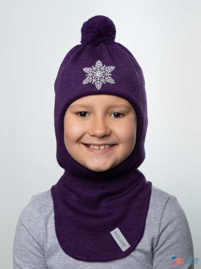 Шапка-шлем 23101-04 с утеплителем, хб подклад, фиолетовый 50-52