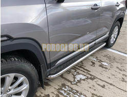 Пороги с накладным листом Папа Тюнинг d53 для Changan CS35 Plus 2023-