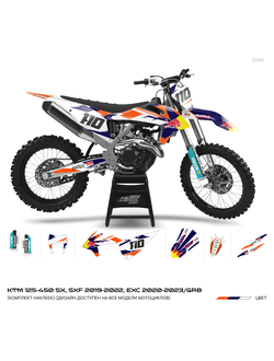Наклейки на мотоцикл KTM 125-450 SX, SXF 2019-2022, EXC 2020-2023/GR8 REDBULL#1741
