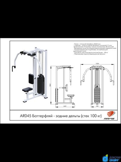 Баттерфляй-задние дельты (стек 100 кг)