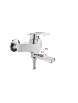 Смеситель для ванны однорычажный, дивертор в корпусе, Латунь, Хром, Accoona A6014