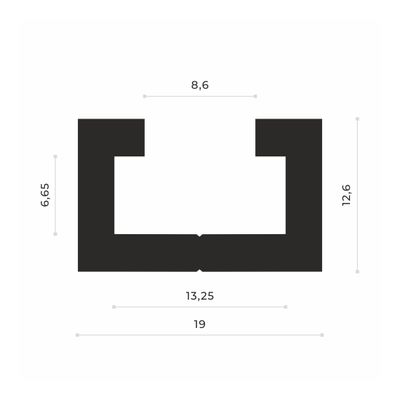 T-track профиль AL-T19 (1.8 м) от 0.1 до 3 метров