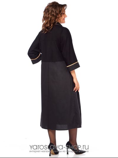 Элегантное женское платье А-силуэта в черном цвете