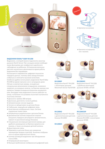 Дополнительная WiFi видеокамера для комплекта видеоняни Ramili Baby RV1200