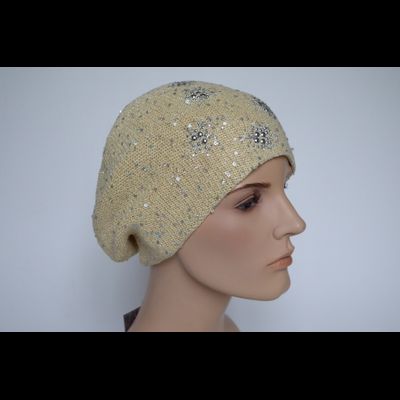 Желтый берет женский с украшениями Vizio Италия 6625