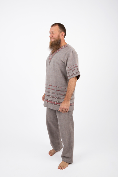 Славянский домашний костюм из льна ручного ткачества