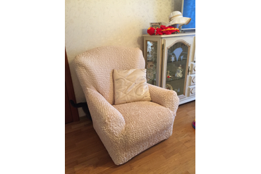 ЧЕХОЛ НА КРЕСЛО МИКРОФИБРА ВАНИЛЬ