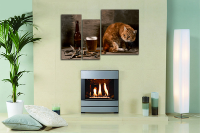 Модульная картина "Вобла и кот"