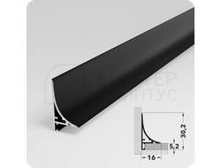 Микроплинтус АПЛ 01 производства Лука, длина 2,4м. цвет черный