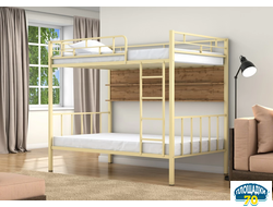 Двухъярусная кровать Валенсия 120 Слоновая кость полка дуб крафт табак
