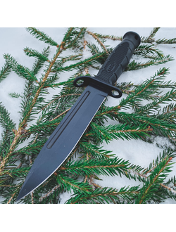 Тактический нож 6Х9С сталь 65Г, рукоять резина, ножны ABS